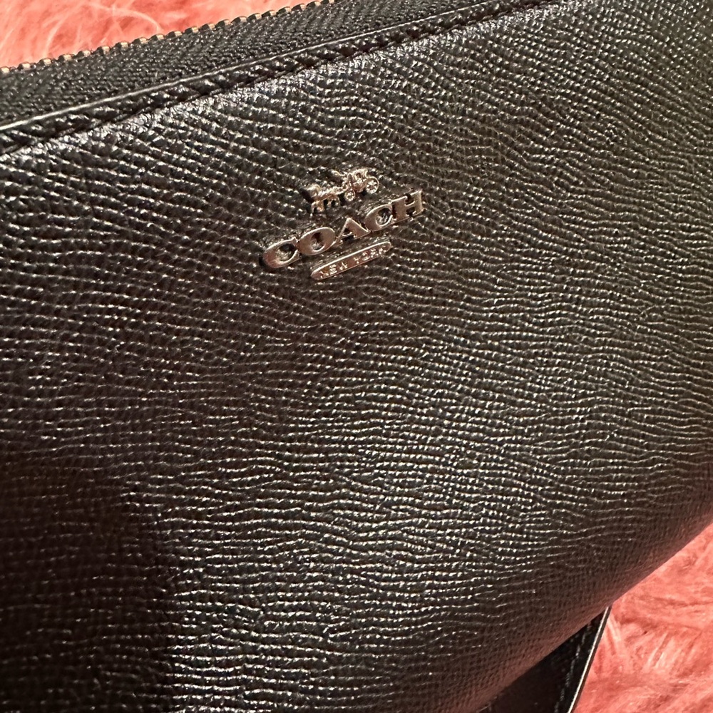COACH Double Zipper Travel Wallet Clutch Organizer Black - Picture 4 of 15